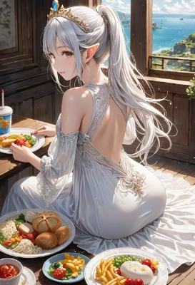 白いドレスのエルフ
