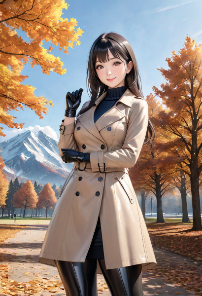 トレンチコートのお姉さん