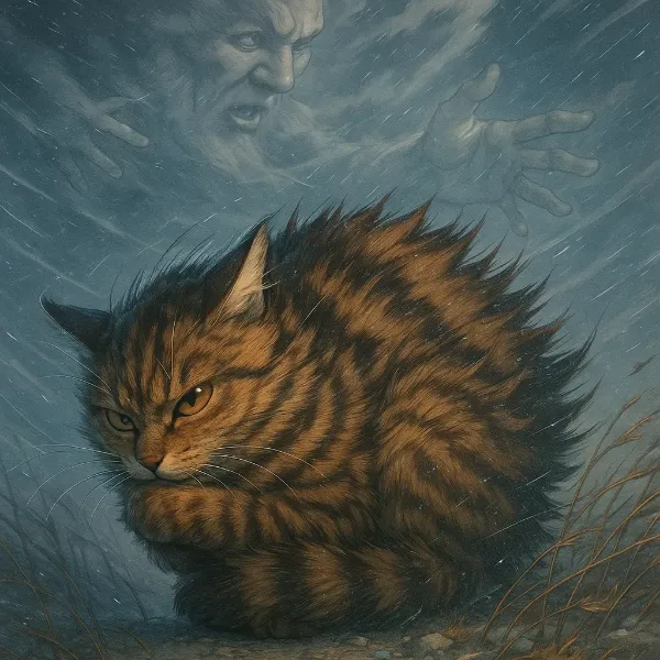 嵐の亡霊と猫の決闘