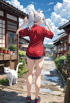 赤シャツの女子