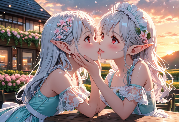 夕陽に溶け合うエルフの約束