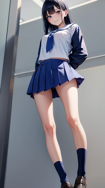 美脚アピの女子高生に見下されて...