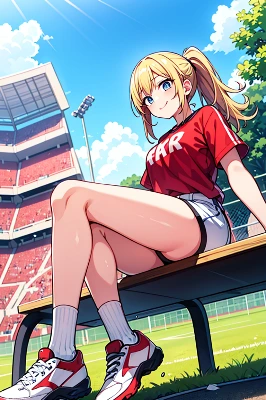 金髪ポニーテール