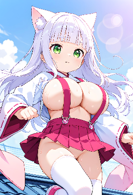 ノーパンノーブラな猫耳少女