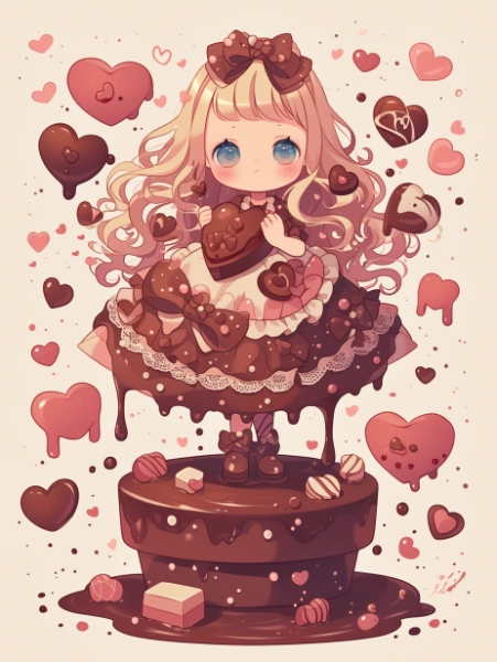 パレンタインチョコ少女