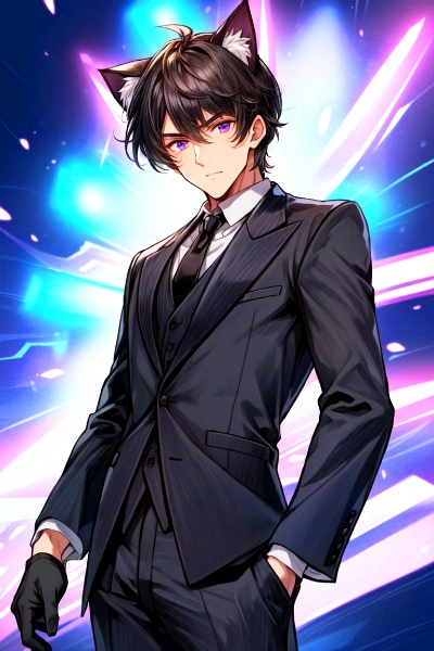 猫耳な冬の黒髪短髪男性★（26枚）