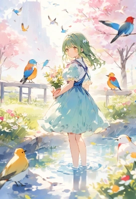 It\'s the Birds of frowers called KINOTOTORI〜春風にのって人々に春を運ぶ鳥の精霊たち〜