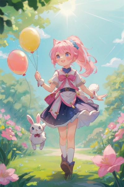 風船🎈🎈と可愛い女の子🐇もいるよ🤗