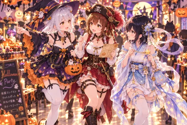 「色んなハロウィン衣装があって楽しいね♪」