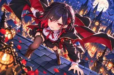月夜の屋根から