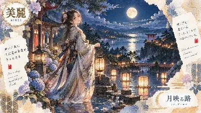 月映る路 ～同じ月を仰いで～