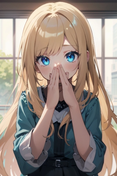 照れてる