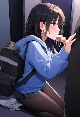 ビジネスホテルの部屋に入った直後に即尺させられる女の子