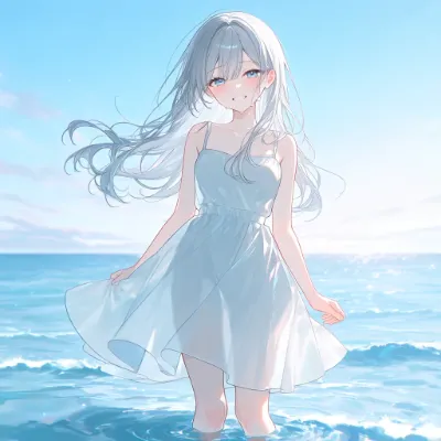 水中で