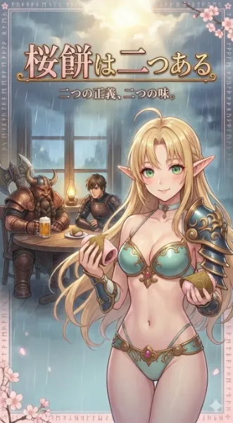 雨夜の酒場で輝くエルフの誘惑