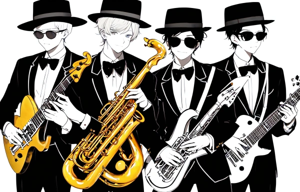 (お題：モノクロ)  イケメン Ska Orchestra