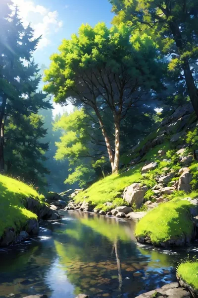 晴天・森の小川