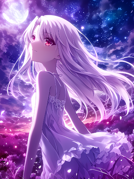 満月と天の川のイリヤちゃん🌌