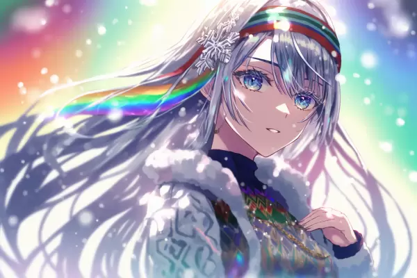 冬の魔法・オーロラをカチューシャに