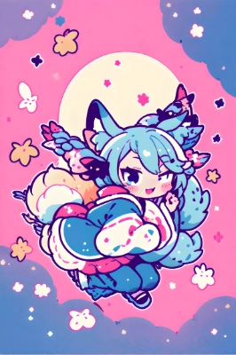 青髪狐娘