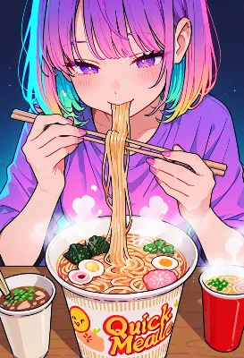 星空の下で味わう深夜のラーメン