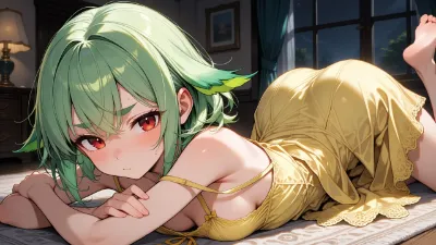 輝く緑髪の少女