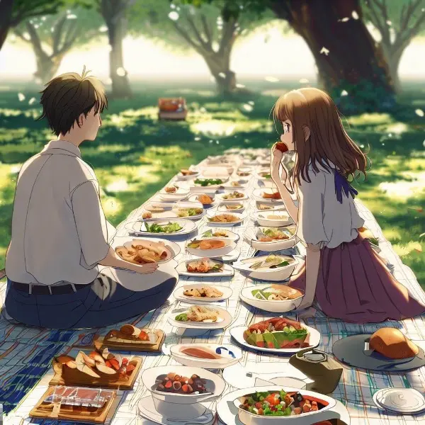 フードファイターカップルピクニック