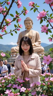 大仏様にもお詣りして。この格好でも叱られないかなw「⋯ずーっと、こんなお散歩が続けられますように⋯w」