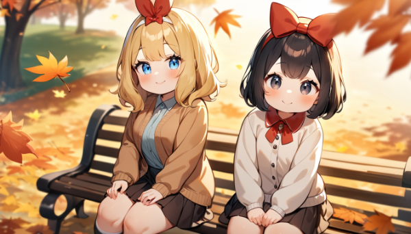 紅葉見ながら公園でまったり