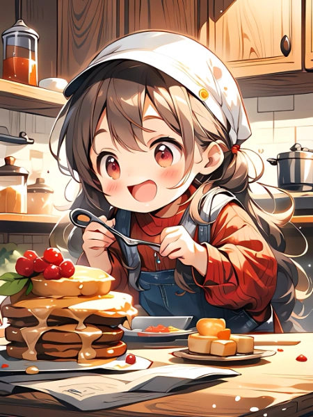 今日のお昼はホットケーキ