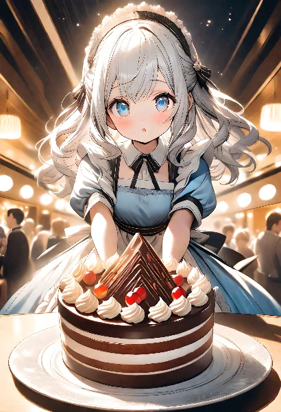 チョコレートとマロングラッセのケーキ