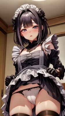 たくし上げメイドさん