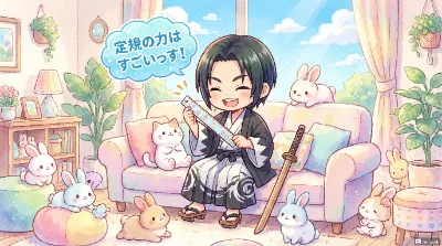 カブトくんが定規を褒める！