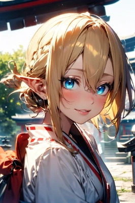 巫女するエルフさん