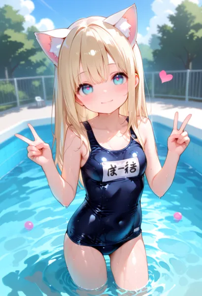 猫耳少女の夏プール大冒険