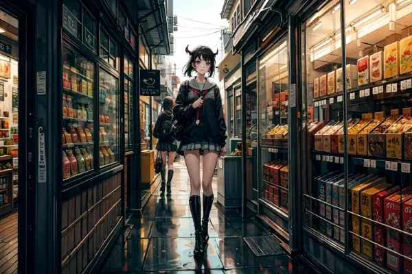 登下校中の悪魔っ子