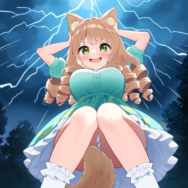 ワンコお嬢様、雷に怯える