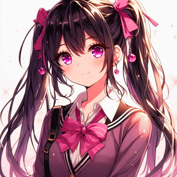 カラコンっぽい瞳の、黒髪ツインテール少女＊その3(3枚)