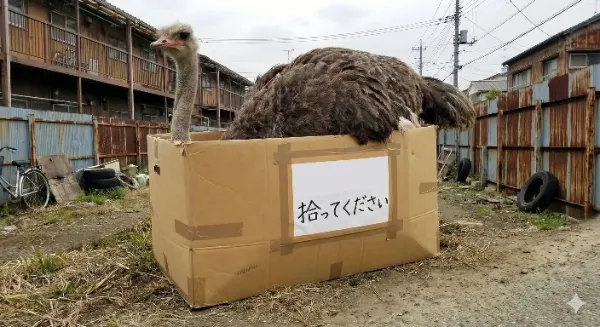 ダチョウ捨てっかぁ？
