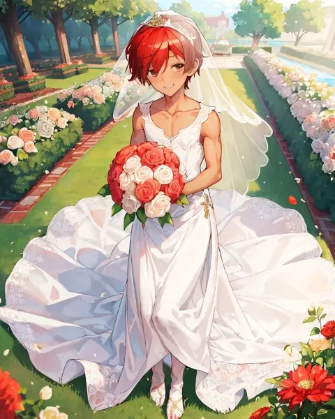 ウェディングドレス少年