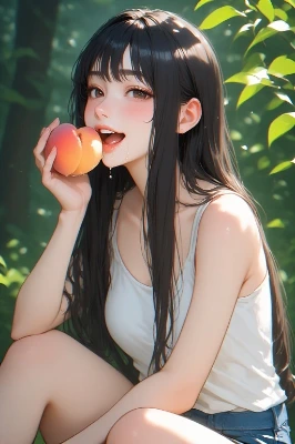 森の少女と甘い桃の囁き