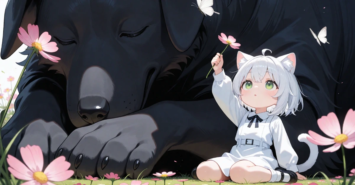 白猫と黒犬