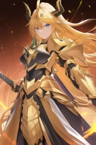 黄金騎士風のイラスト生成