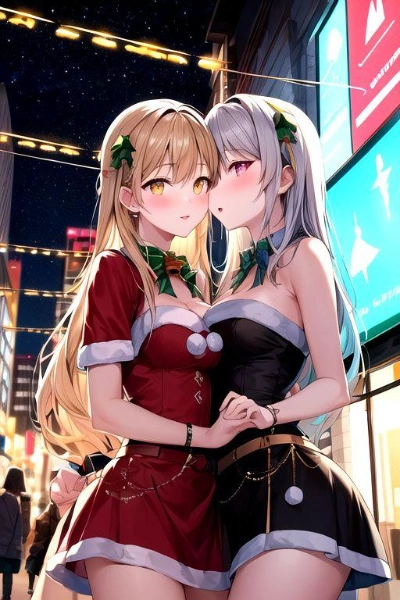 クリスマスムードを楽しむ二人