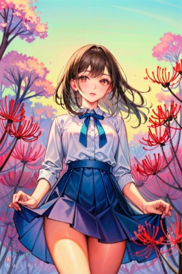 彼岸花と少女