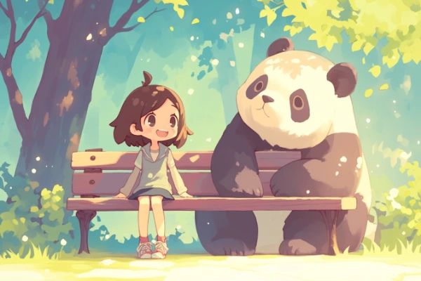 パンダと女の子