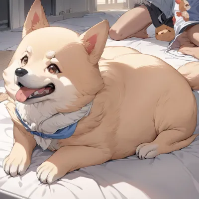 子犬の幸せな午後のお昼寝