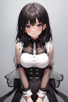 タックフレアレースブラウス