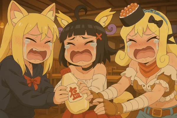 からしマヨを取り合う多種族