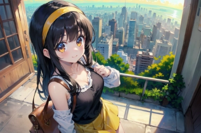 cute eye、愛華、高台（？）から街を見下ろして、、
